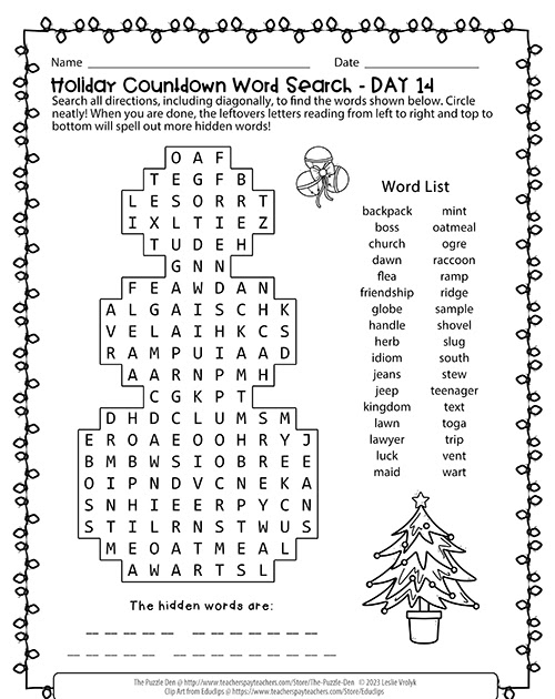 The Puzzle Den: Holiday Countdown Day 14