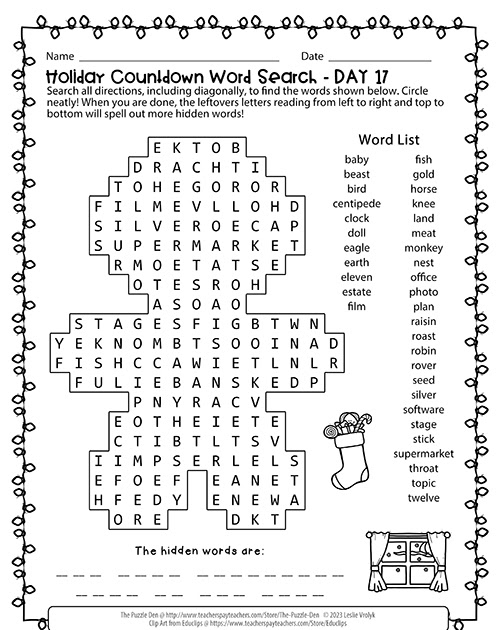 The Puzzle Den: Holiday Countdown Day 17