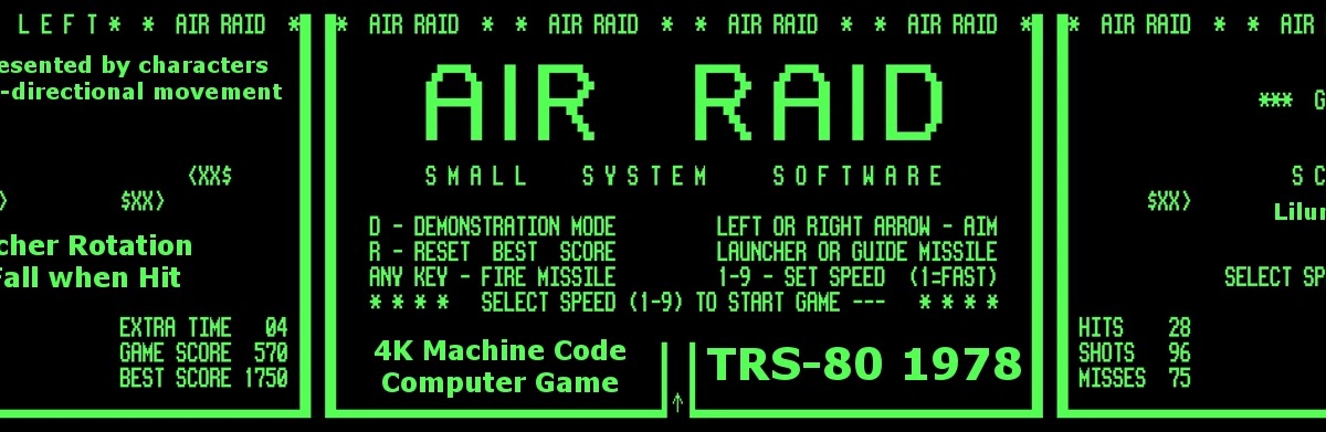 TRS-80 Shoot ’em ups Listed in Chronological Order