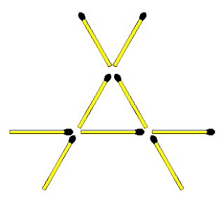 Matchstick Puzzles: 638. Create 5 triangles