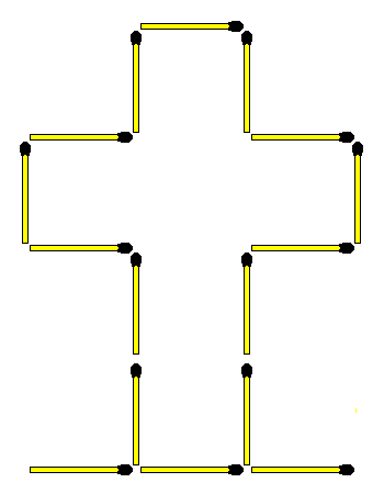 Matchstick Puzzles: 646. Cross to squares